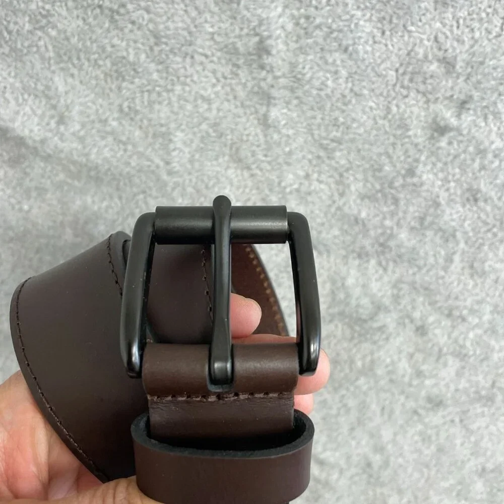 Levi's Men's Size L 38-40 Leather Belt With Black Metal Buckle In Brown i1730